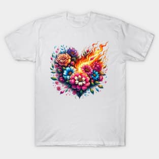 Coeur en feu T-Shirt